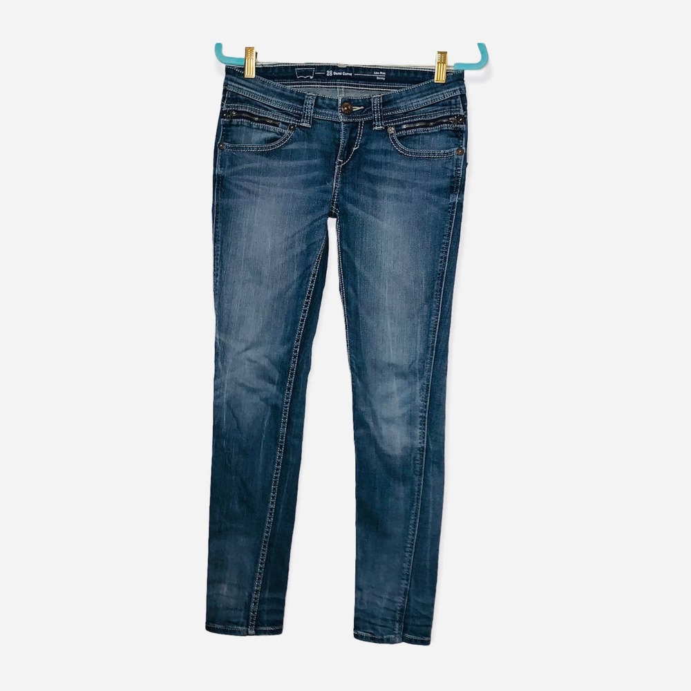 Levi’s Medium Wash Demi Curve Low Rise Skinny Jeans Tag 28 x 32 ( 30 X 30) - Picture 2 of 11